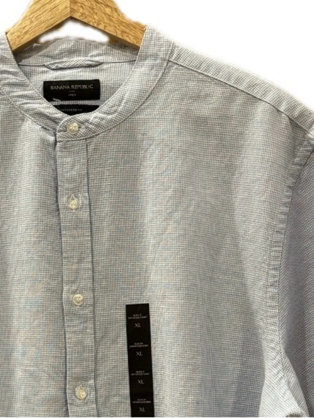 Banana Republic NWT Linen Blend Slim Fit Untucked Shirt Button Down XL
